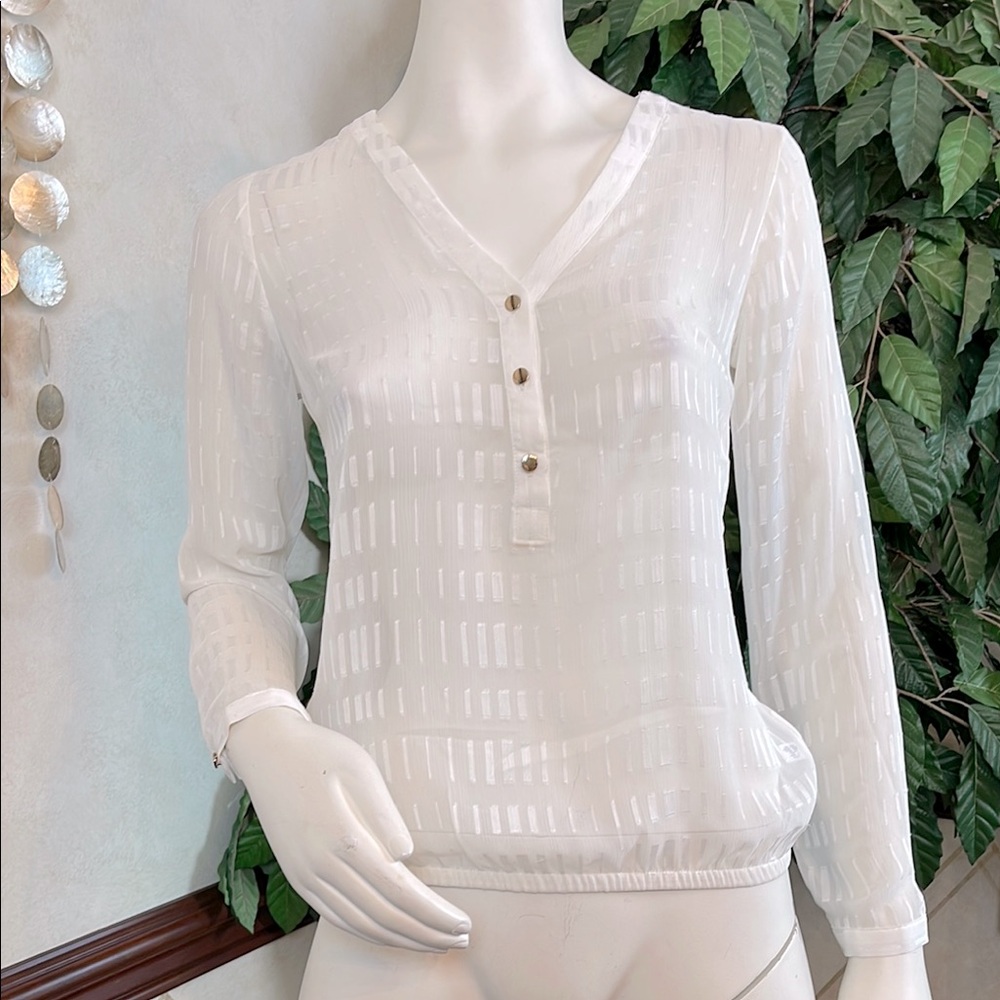 THE LIMITED CREAM V-NECK BLOUSE